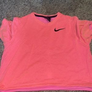 Neon pink Nike crop top